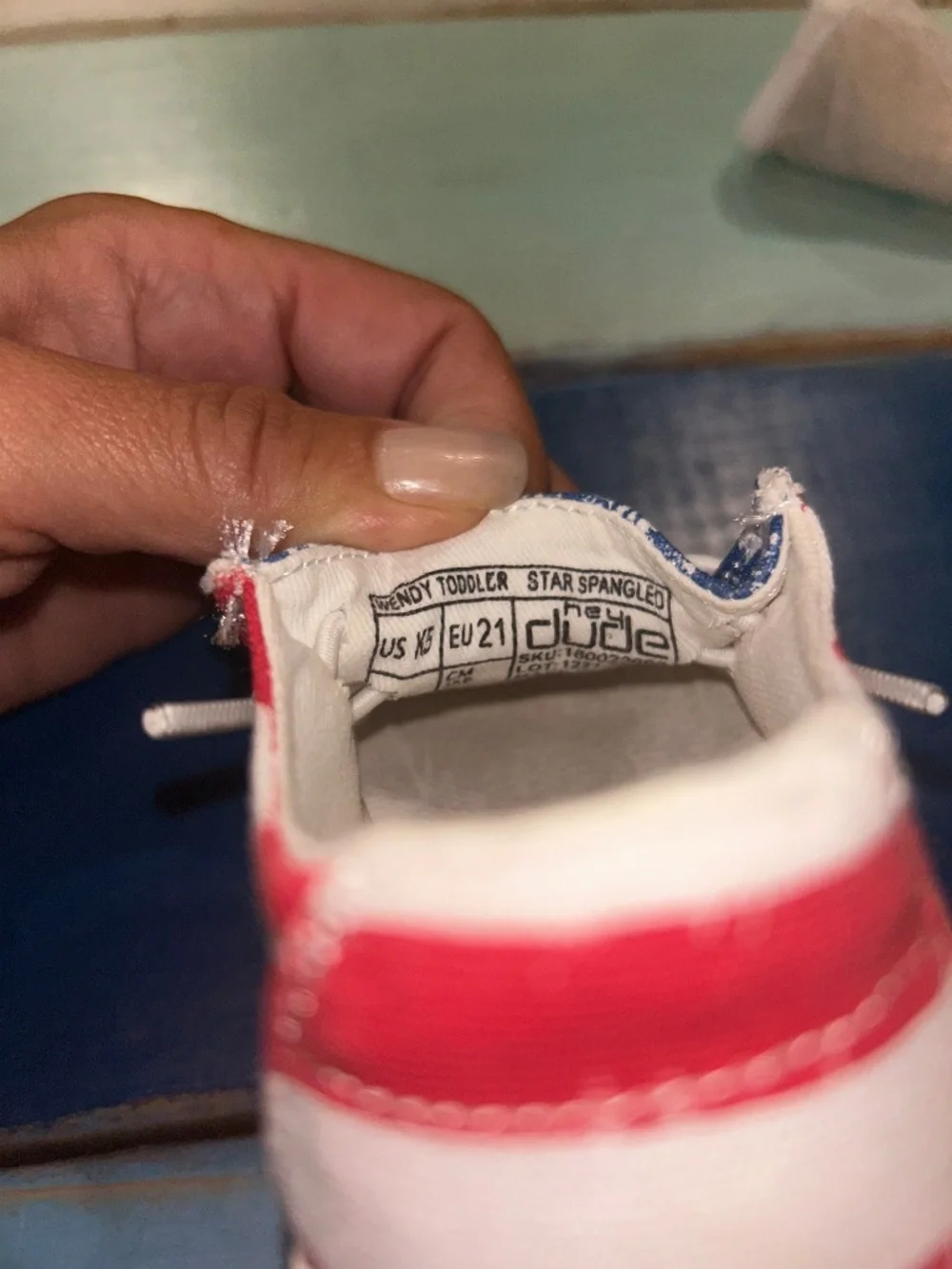 Hey Dude Wendy Toddler Star Spangled Patriotic Shoes Kids Size 5 NEW